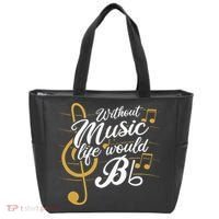 Without Music Life Would B Flat II Funny Music Quotes Tote Bag thumb 0