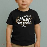 Without Music Life Would B Flat Ii Funny Music Quotes Lover Toddler T-Shirt thumb 2