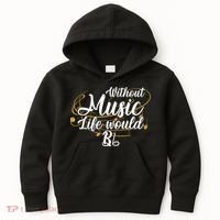 Without Music Life Would B Flat Ii Funny Music Quotes Lover Kids Hoodie thumb 0
