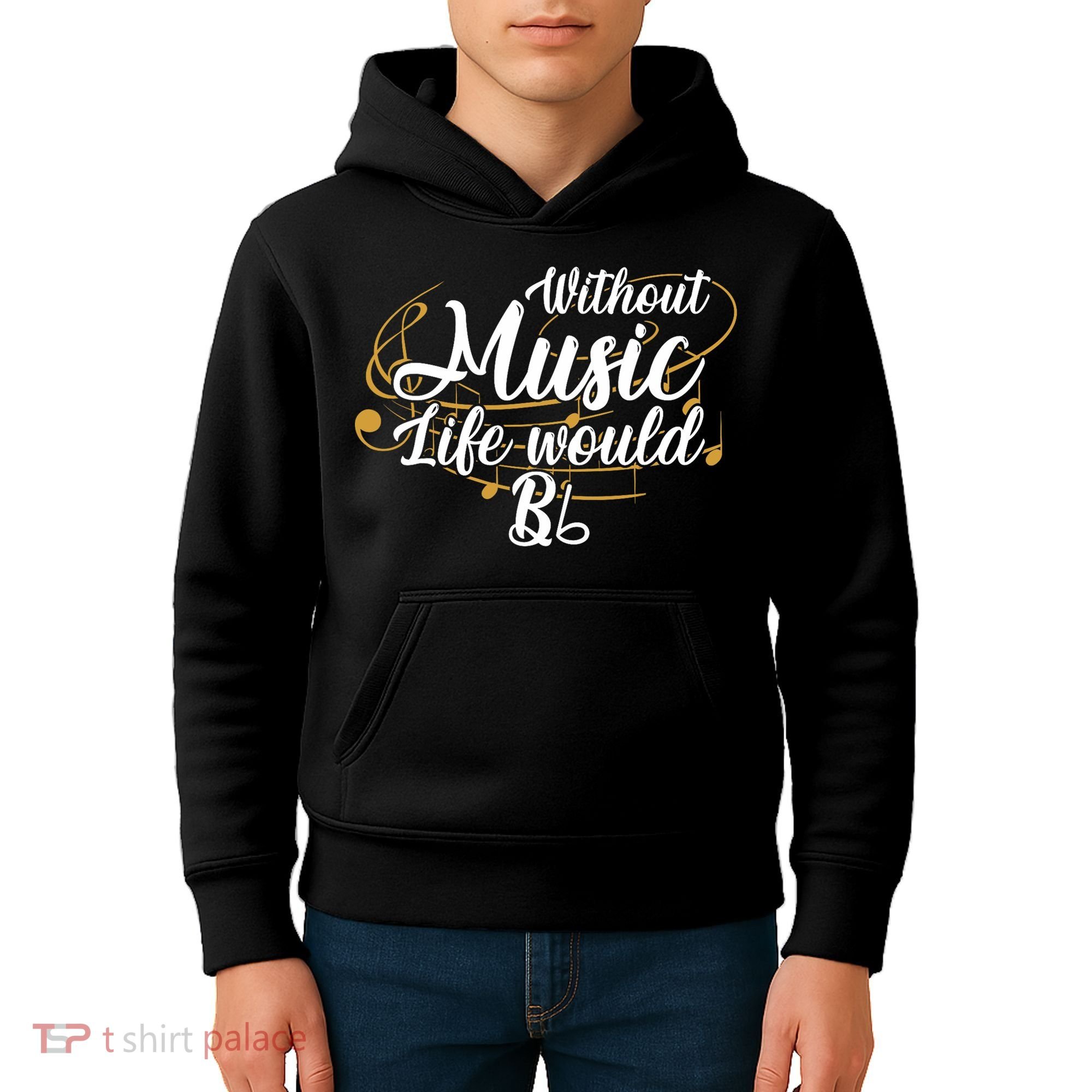 Without Music Life Would B Flat Ii Funny Music Quotes Lover Kids Hoodie