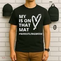 Wrestling Mom  My Heart is On That Mat wrestlingmom  T-Shirt thumb 6
