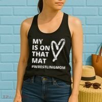 Wrestling Mom  My Heart is On That Mat wrestlingmom  Women's Tank Top thumb 2
