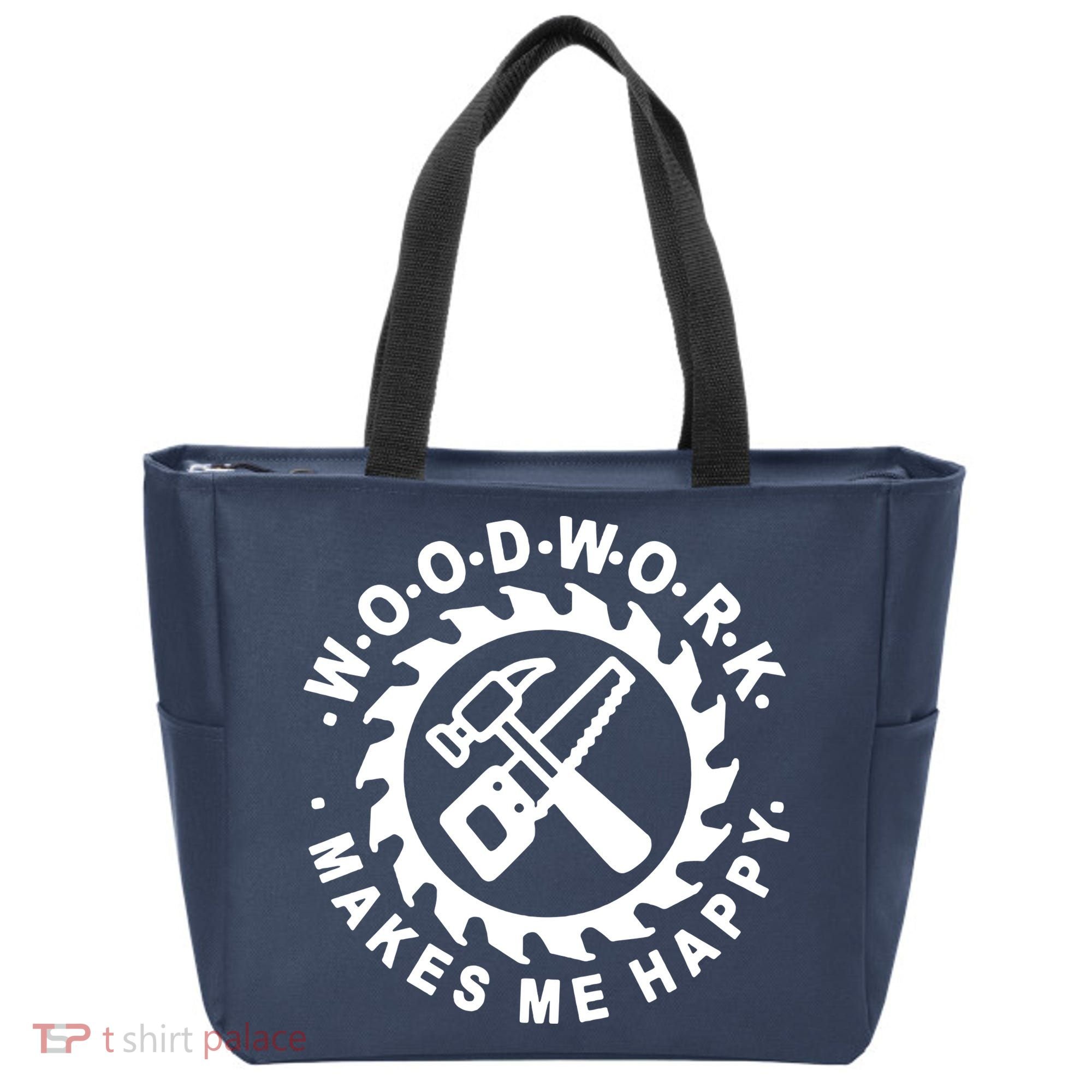 Woodwork Makes Me Happy Tote Bag