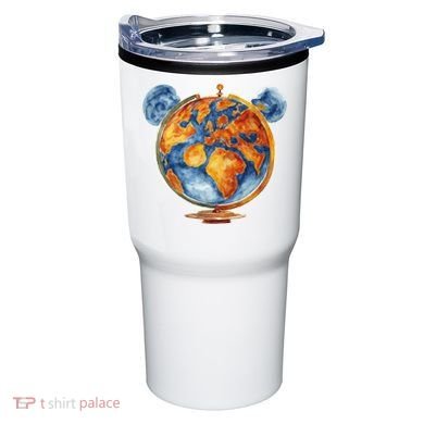 Watercolor Mouse Earth World Globe Tumbler