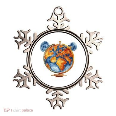Watercolor Mouse Earth World Globe Ornament