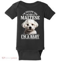 Womens Maltese Mom Said Im A Baby Funny Maltese Dog Baby Bodysuit thumb 0