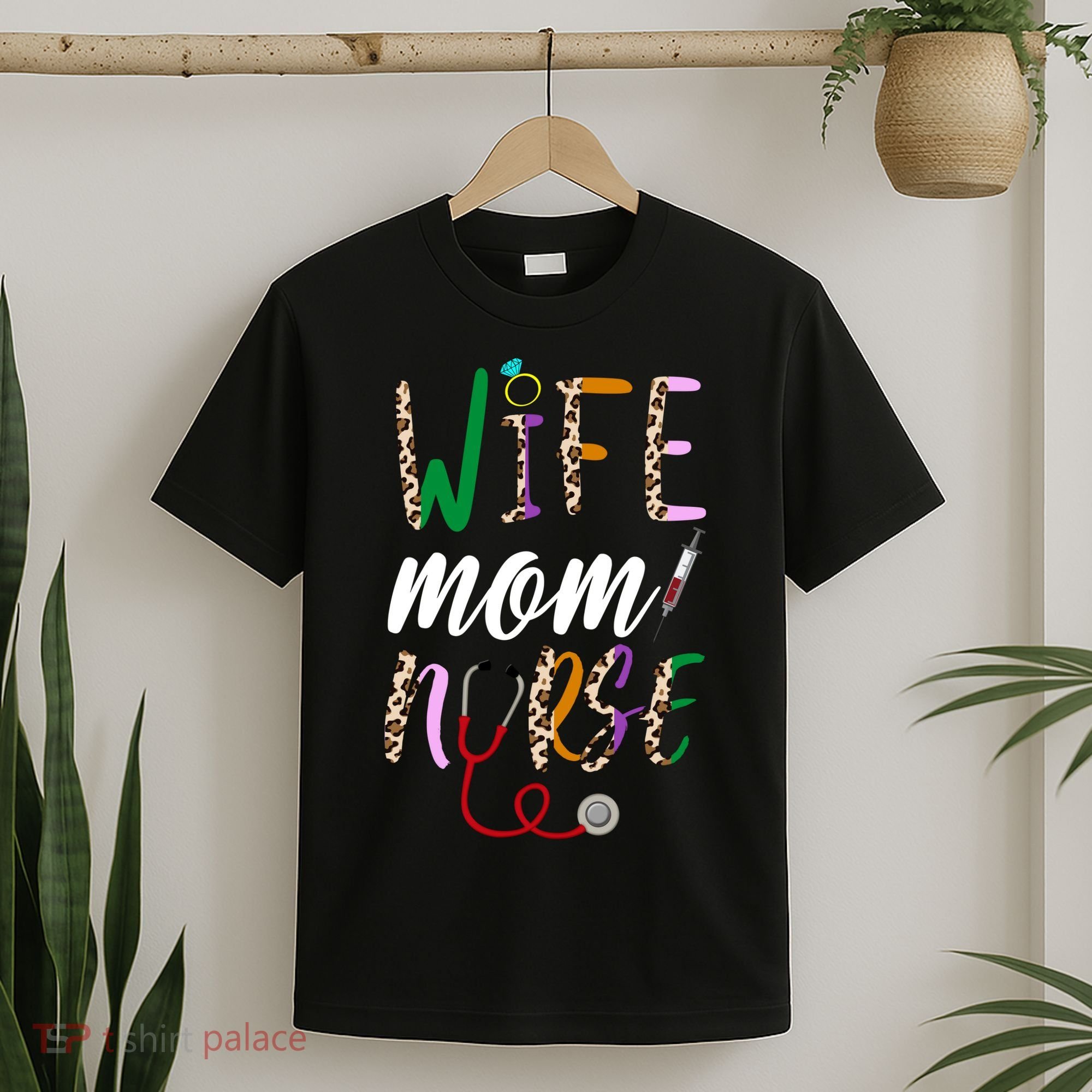 Wife Mom Nurse Cheetah T-Shirt