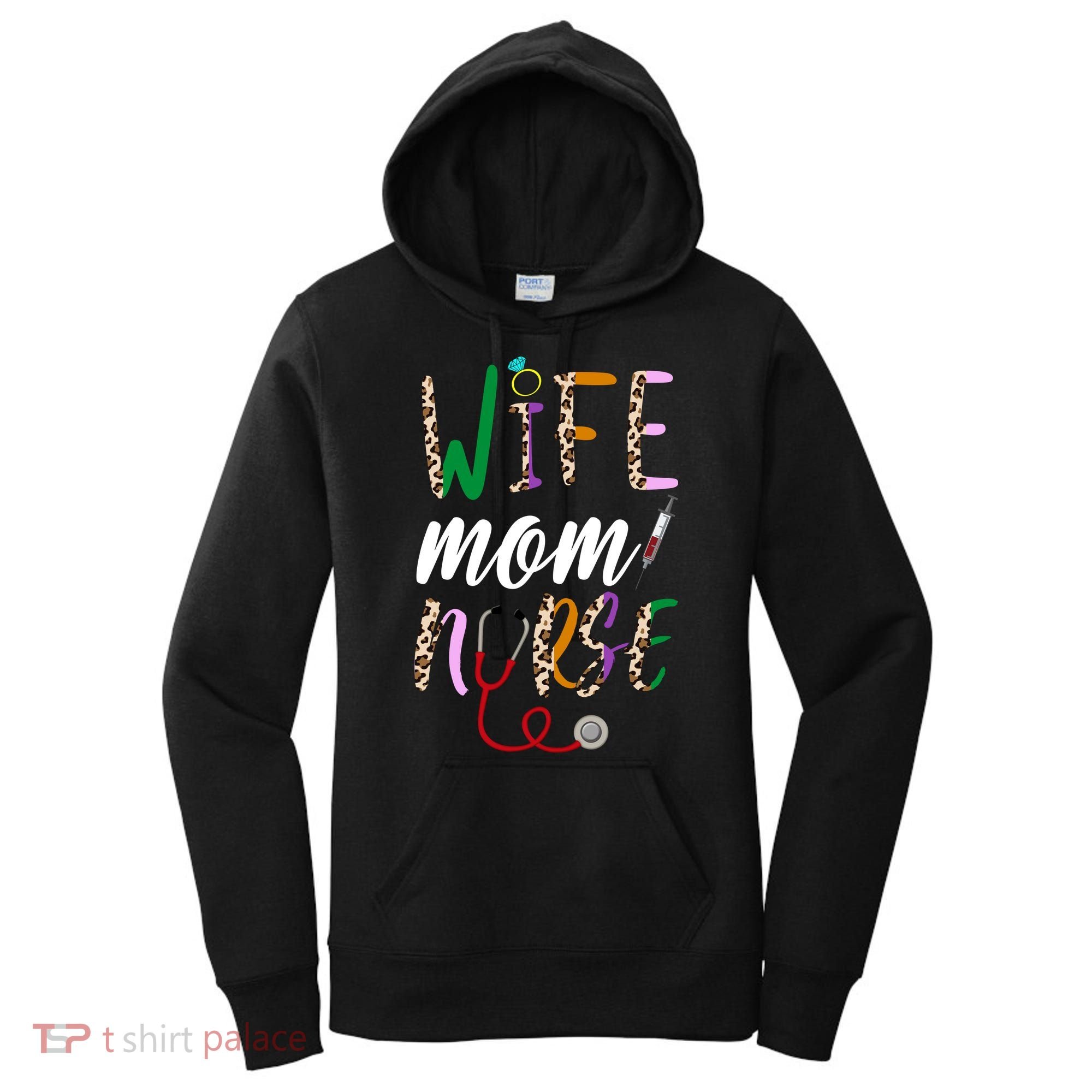 Wife Mom Nurse Cheetah Women's Hoodie