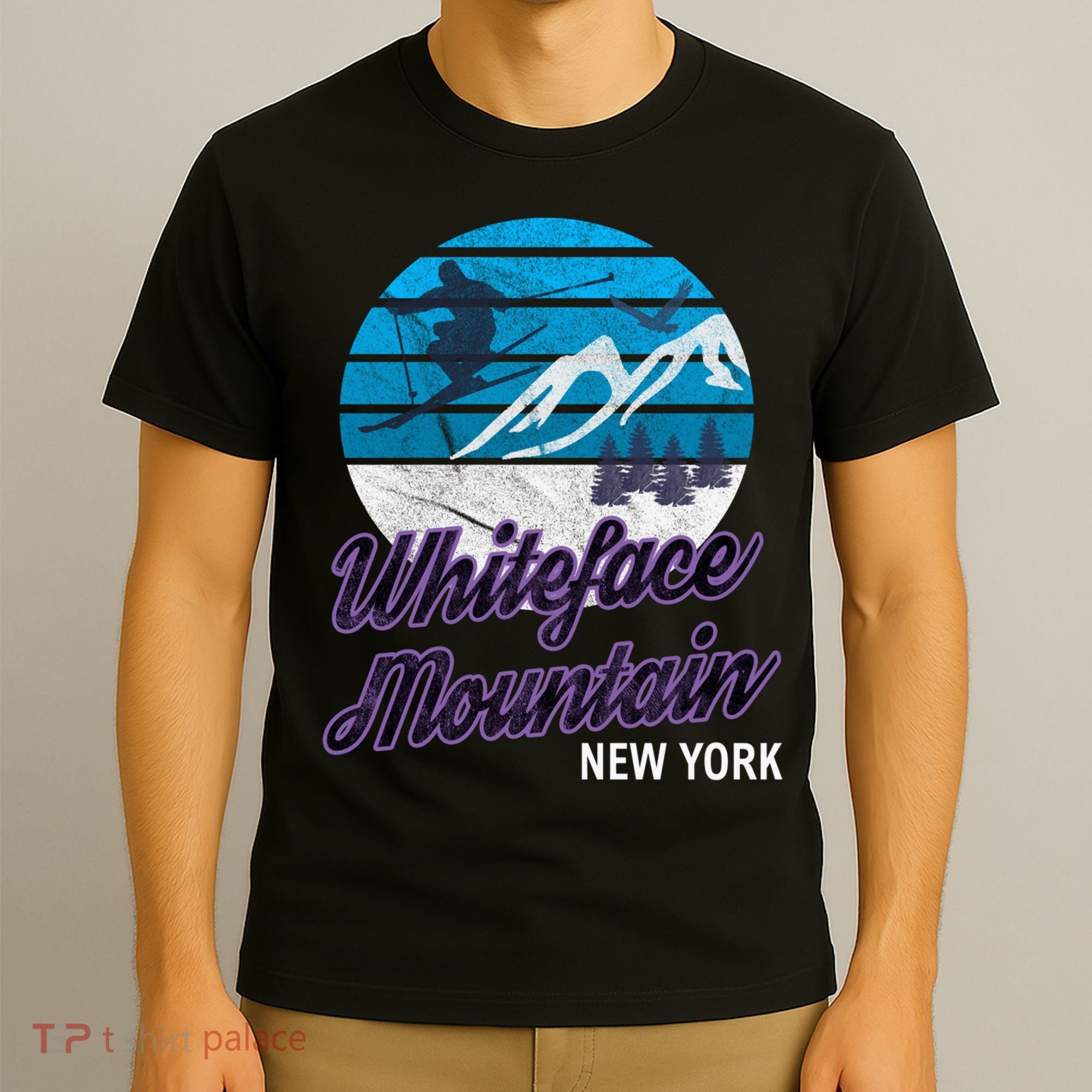 Whiteface Mountain NY Ski Graphic Vintage Retro Gift T-Shirt