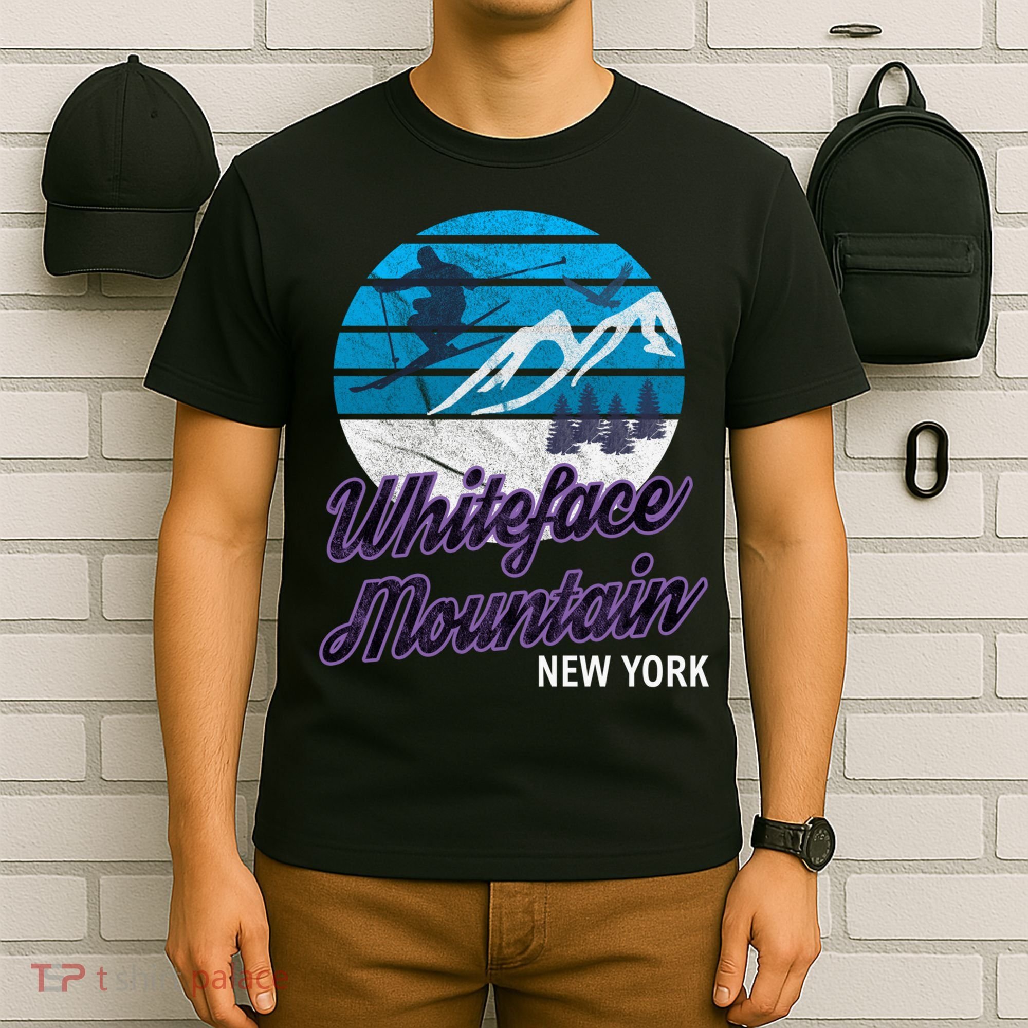 Whiteface Mountain NY Ski Graphic Vintage Retro Gift T-Shirt
