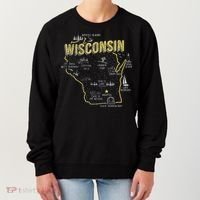 Wisconsin Map Of Memorable Spots Women's Sweatshirt thumb 0