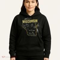 Wisconsin Map Of Memorable Spots Hoodie thumb 5