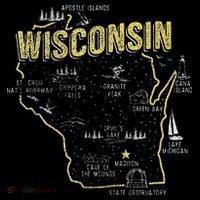 Wisconsin Map Of Memorable Spots Hoodie thumb 7