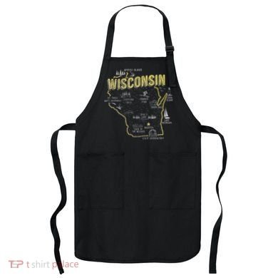 Wisconsin Map Of Memorable Spots Apron