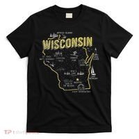 Wisconsin Map Of Memorable Spots T-Shirt thumb 0