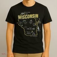 Wisconsin Map Of Memorable Spots T-Shirt thumb 3