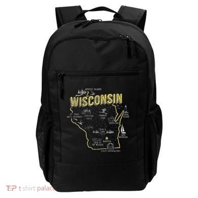 Wisconsin Map Of Memorable Spots Backpack