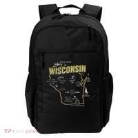 Wisconsin Map Of Memorable Spots Backpack thumb 0