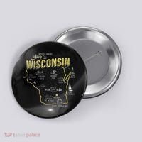 Wisconsin Map Of Memorable Spots Button thumb 0