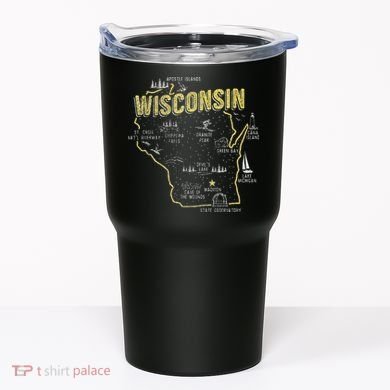 Wisconsin Map Of Memorable Spots Tumbler