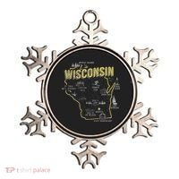 Wisconsin Map Of Memorable Spots Ornament thumb 0