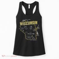 Wisconsin Map Of Memorable Spots Women's Tank Top thumb 0
