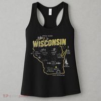 Wisconsin Map Of Memorable Spots Women's Tank Top thumb 3