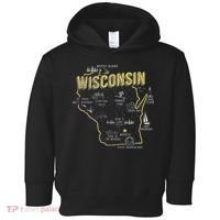 Wisconsin Map Of Memorable Spots Toddler Hoodie thumb 0