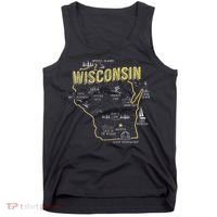 Wisconsin Map Of Memorable Spots Tank Top thumb 0