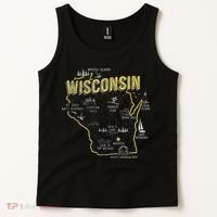 Wisconsin Map Of Memorable Spots Tank Top thumb 2