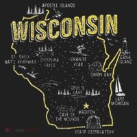 Wisconsin Map Of Memorable Spots Golf Towel thumb 3