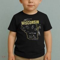 Wisconsin Map Of Memorable Spots Toddler T-Shirt thumb 2