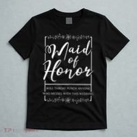 Womens Maid Of Honor Funny Sarcastic Throat Punch Wedding T-Shirt thumb 5