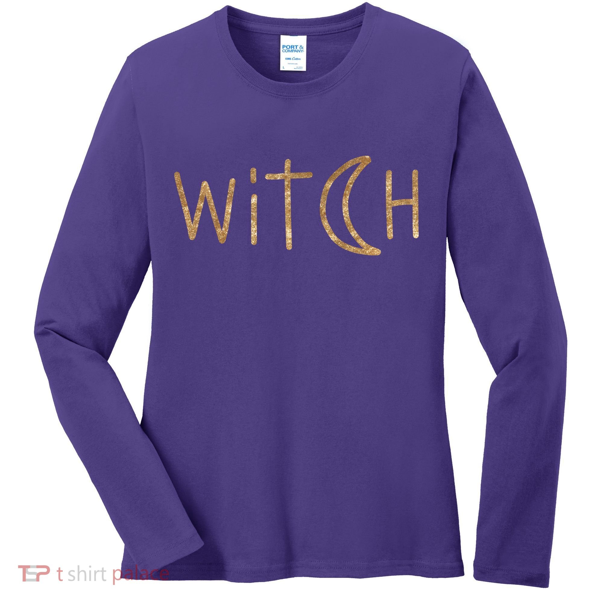 Witch Moon October Halloween Women's Long Sleeve Shirt