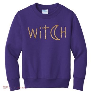 Witch Moon October Halloween Kids Sweatshirt