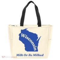 Wisconsin Milk Or Be Milked Tote Bag thumb 0