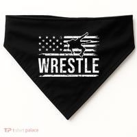 wrestling MMA patriotic flag theme for wrestler graphic  USA-Made Doggie Bandana thumb 0