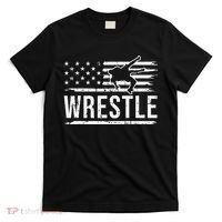 wrestling MMA patriotic flag theme for wrestler graphic  T-Shirt thumb 0