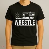 wrestling MMA patriotic flag theme for wrestler graphic  T-Shirt thumb 3