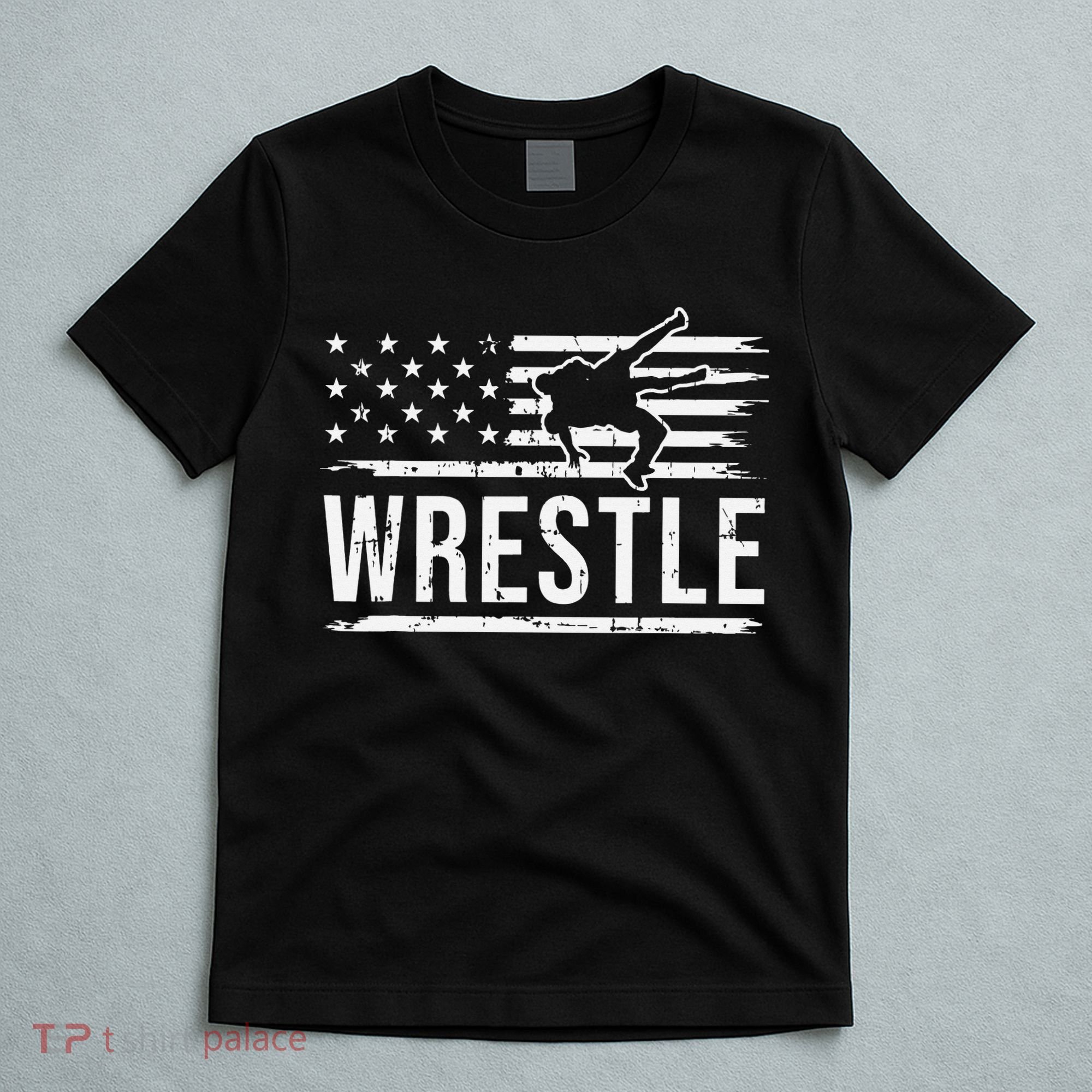 wrestling MMA patriotic flag theme for wrestler graphic  T-Shirt
