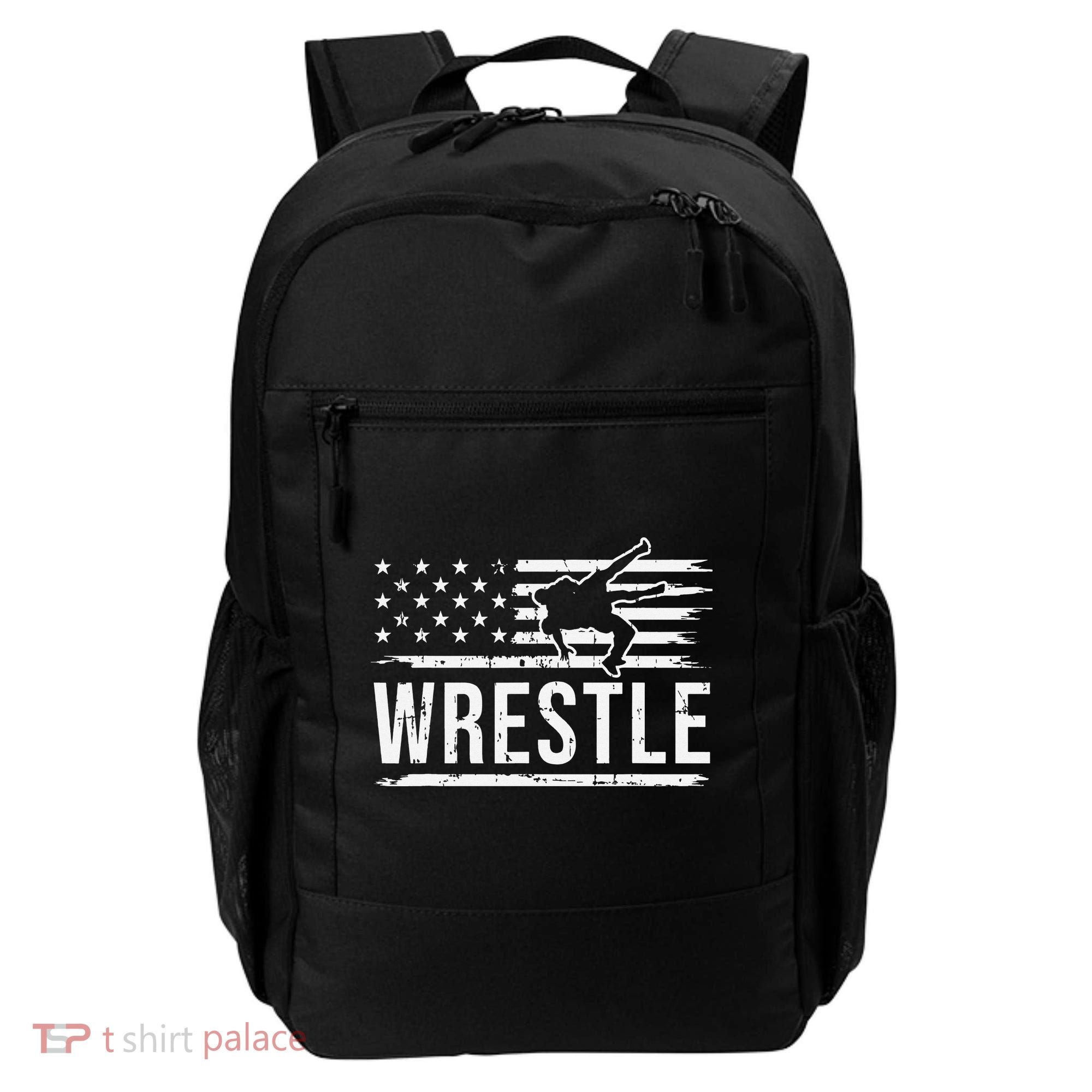 wrestling MMA patriotic flag theme for wrestler graphic  Backpack