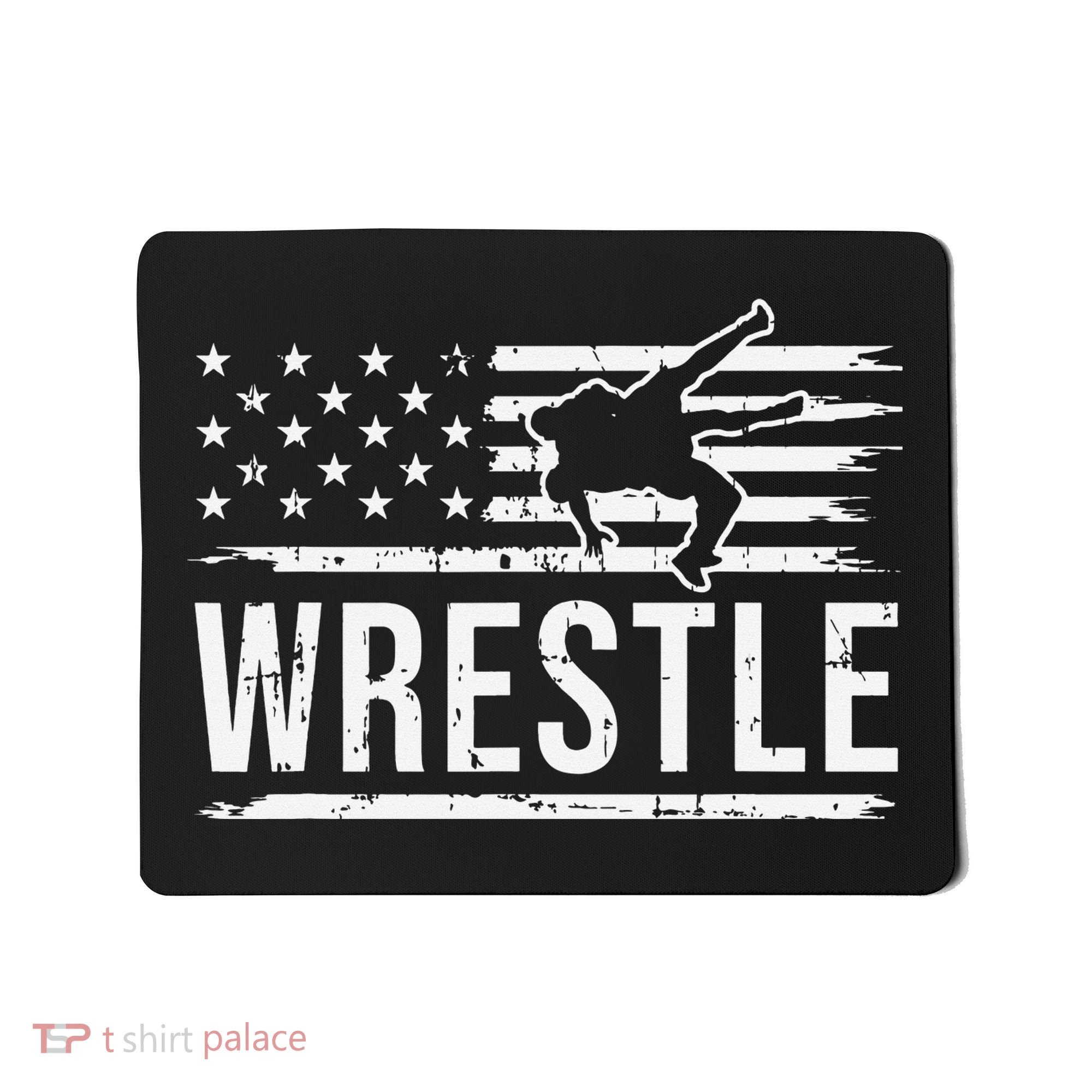 wrestling MMA patriotic flag theme for wrestler graphic  Mousepad