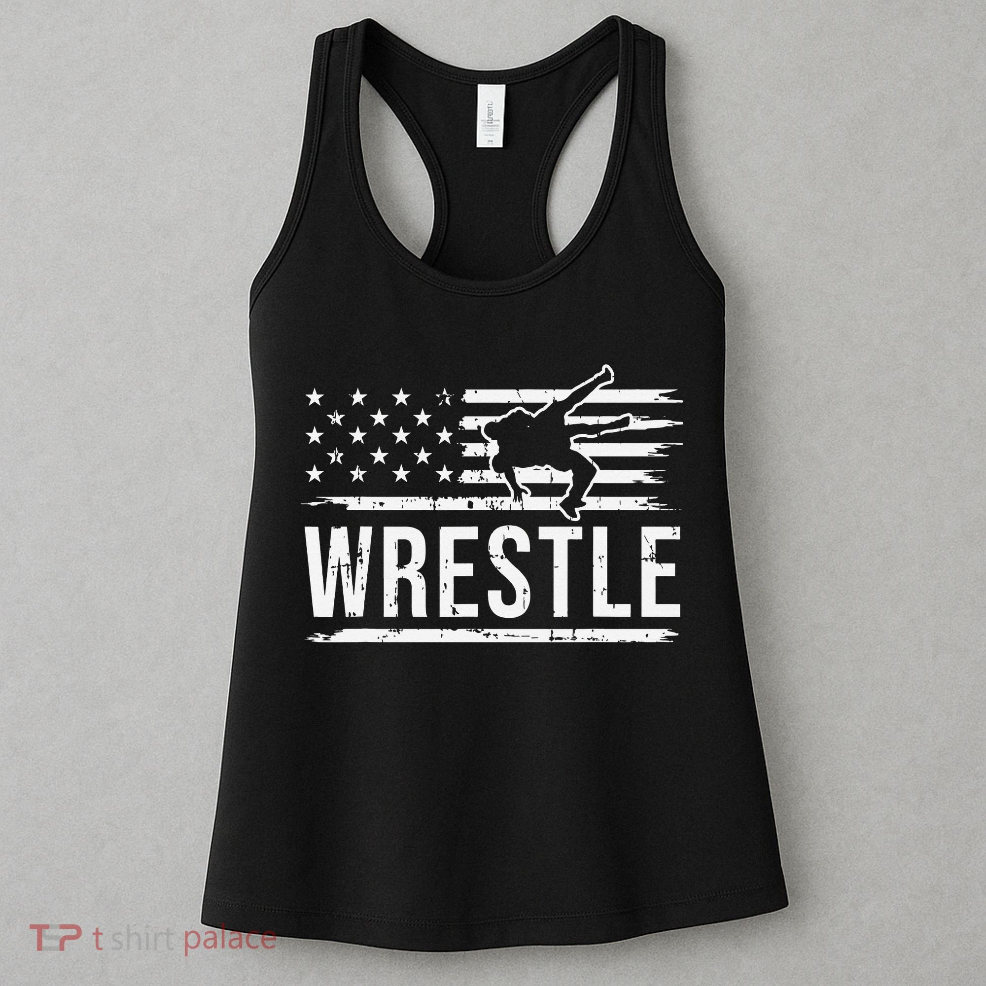 wrestling MMA patriotic flag theme for wrestler graphic  Women's Tank Top