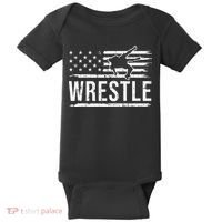 wrestling MMA patriotic flag theme for wrestler graphic  Baby Bodysuit thumb 0