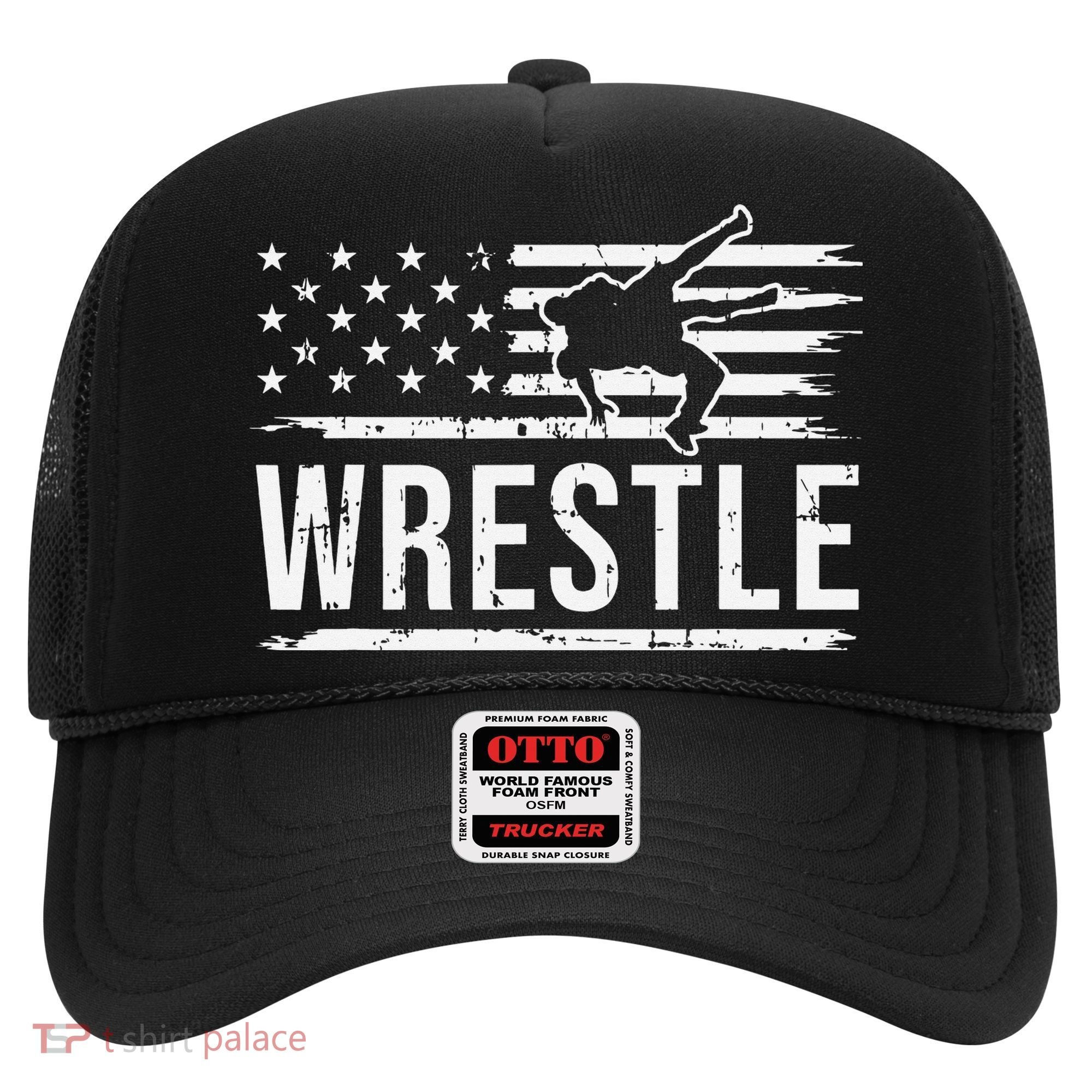 wrestling MMA patriotic flag theme for wrestler graphic  Hat