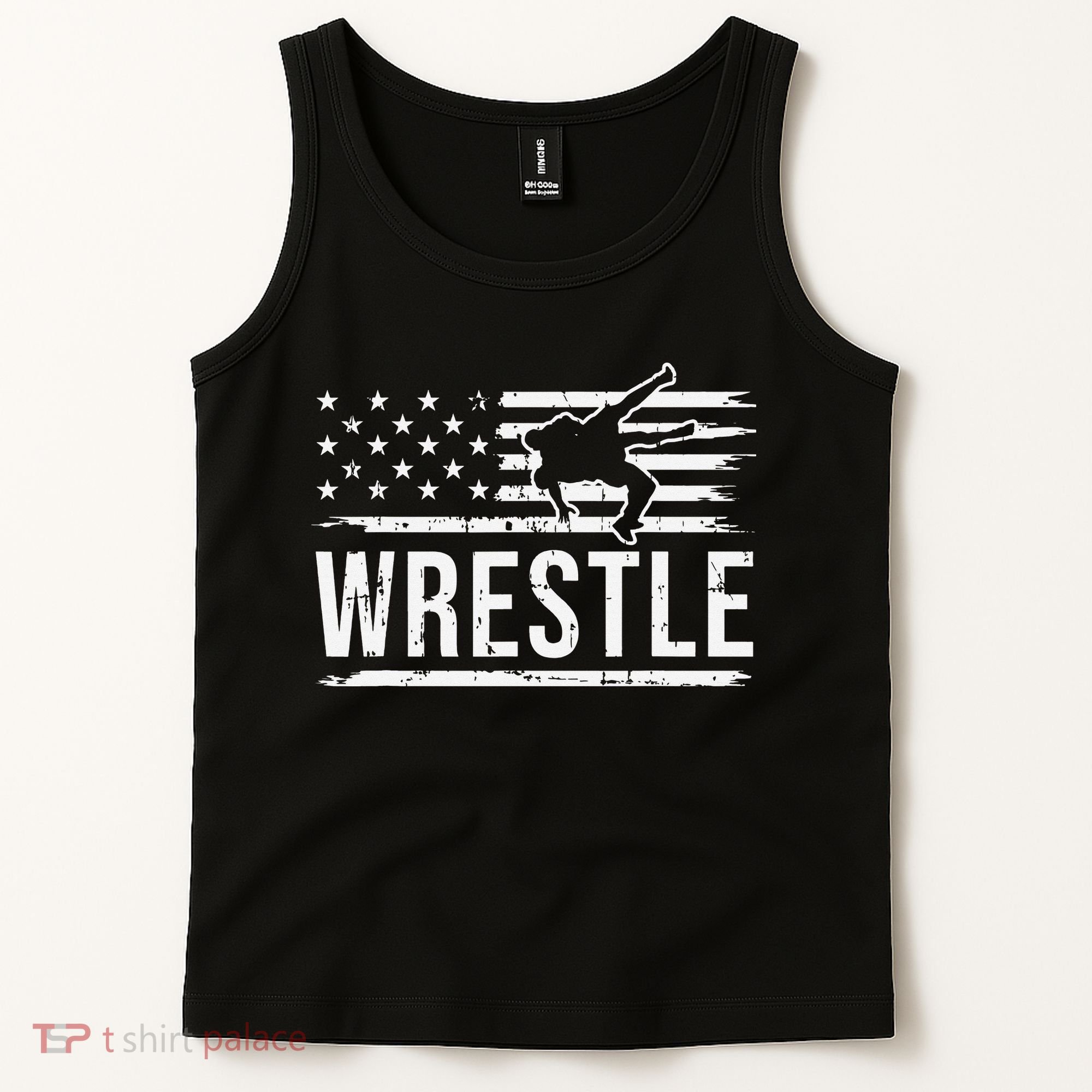wrestling MMA patriotic flag theme for wrestler graphic  Tank Top