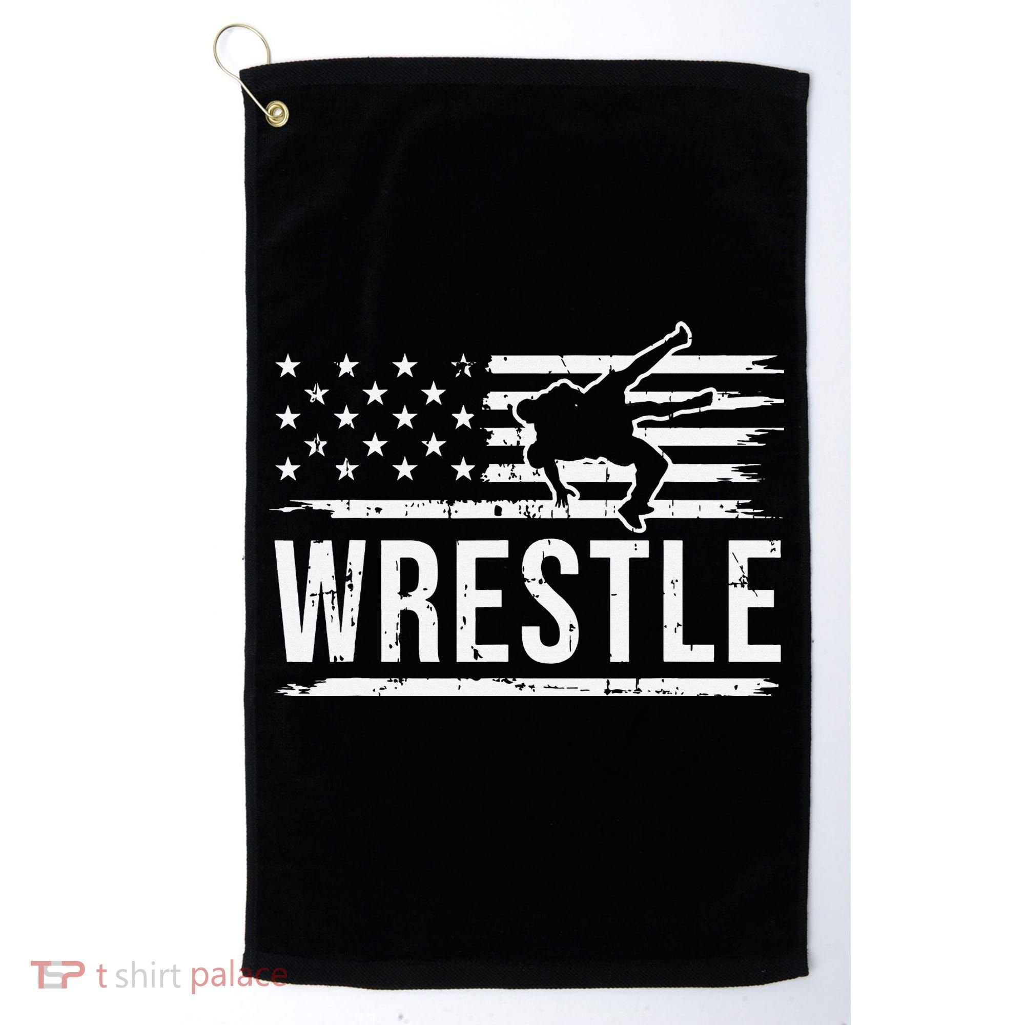 wrestling MMA patriotic flag theme for wrestler graphic  Golf Towel