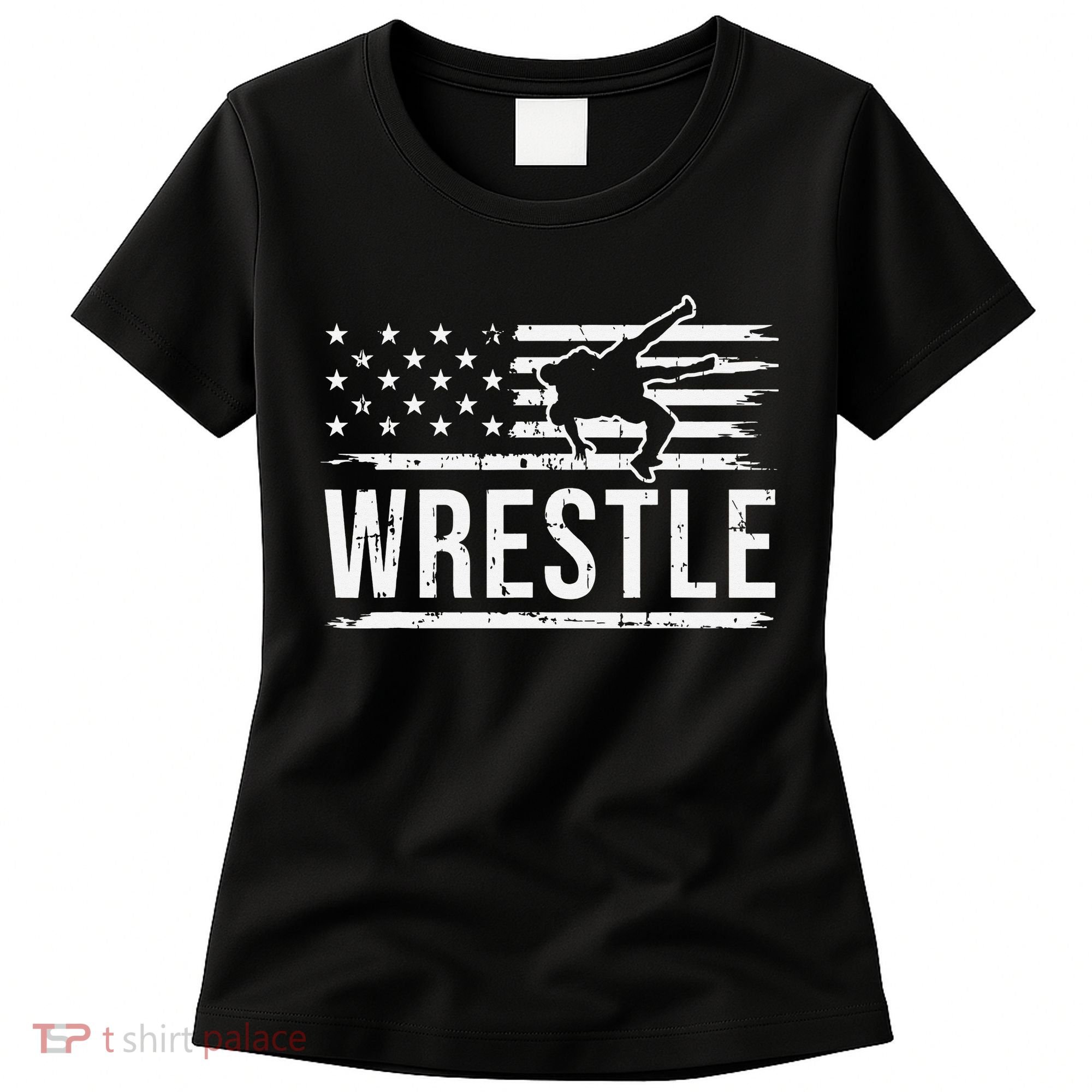 wrestling MMA patriotic flag theme for wrestler graphic  Women's T-Shirt