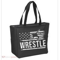 wrestling MMA patriotic flag theme for wrestler graphic  Tote Bag thumb 2
