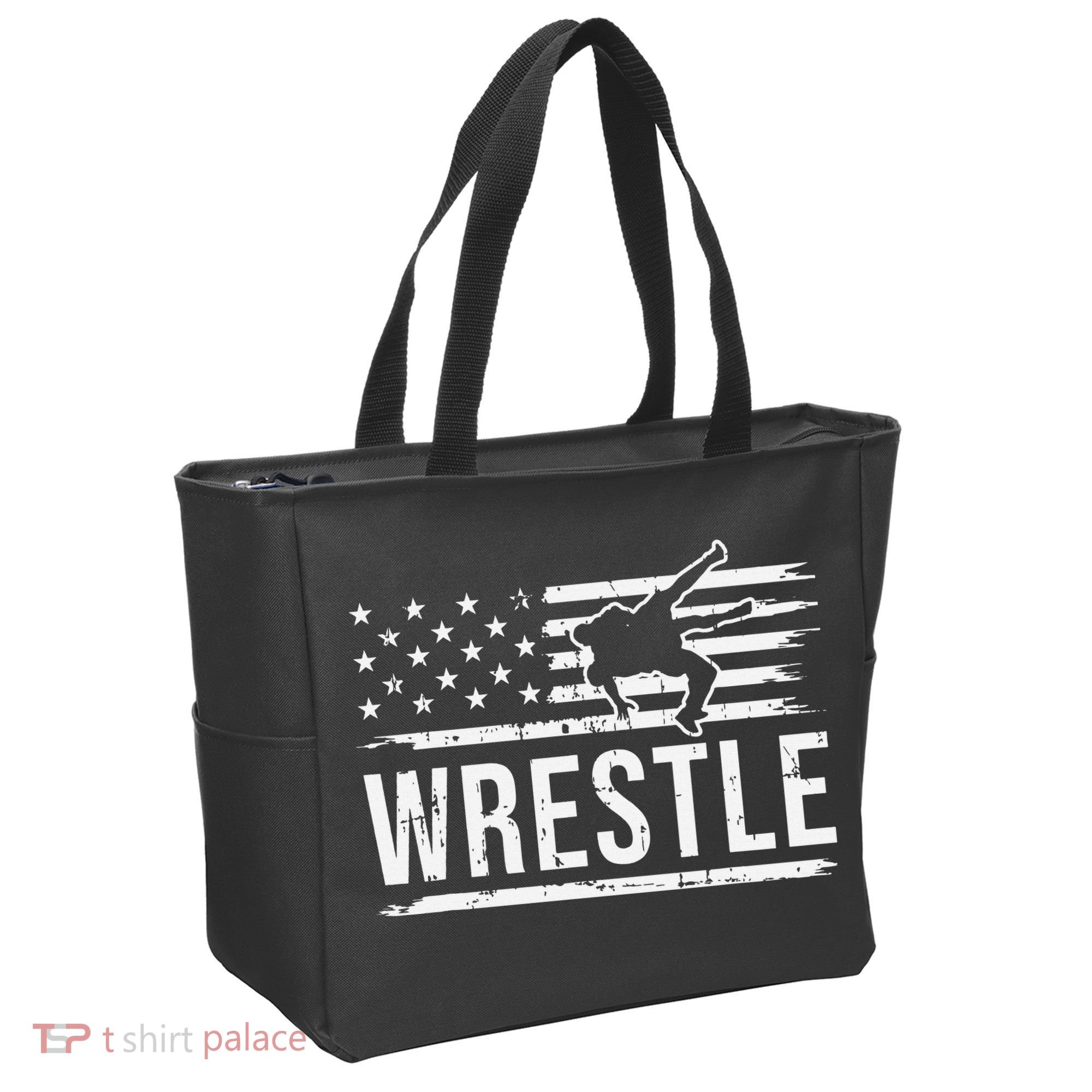 wrestling MMA patriotic flag theme for wrestler graphic  Tote Bag